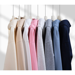 Sweat-shirt à capuche en molleton 100% coton pour femme, en pur coton respirant, logo personnalisé, tricot lourd surdimensionné, printemps-hiver - Product Image 5