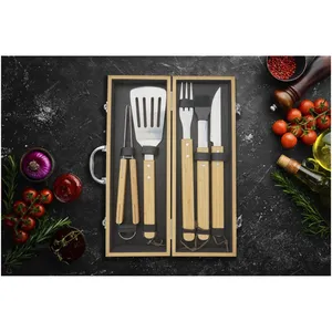 Ensemble d'outils de barbecue écologiques en bambou, gadgets pour churrasco - Product Image 2