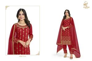 Fournisseur de vêtements musulmans – Salwar Kameez pakistanais et indien en soie de viscose douce, broderie riche, longueur ras du sol, trois pièces - Product Image 5
