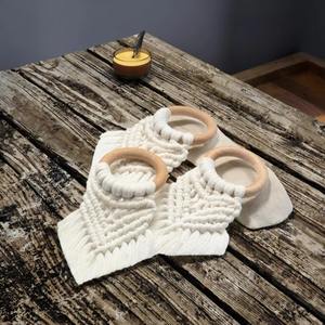 Porte-serviette artisanal avec design en jute et bois pour décor de table Boho fêtes de mariage hôtel salle à manger style écologique - Product Image 6