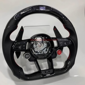 DOS R8-Volant de sport en forme de D à deux boutons et LED pour voiture de course compétitive, mise à niveau pour <span class=keywords><strong>Audi</strong></span>, nouveau/vieux cuir carbone - Product Image 1