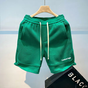 Short de basket-ball en maille pour hommes logo personnalisé décontracté 100% coton écologique respirant séchage rapide couleur unie course à pied entraînement salle de sport - Product Image 4