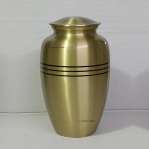 Urnes funéraires en laiton de qualité supérieure pour cendres humaines, urne en laiton avec des bandes de liberté, orbites, urnes en laiton artisanales pour cendres - Product Image 2