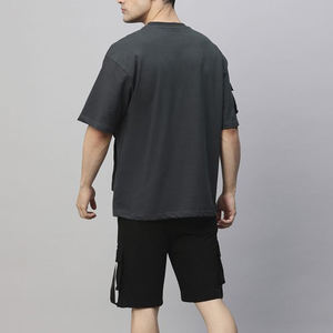 Conjunto Deportivo Corto Personalizado para Hombre, 2 Piezas, Conjunto de Jogger Transpirable de Algodón, Traje Deportivo de Verano para Hombre, Diseño Casual con Bolsillo Delantero - Product Image 2