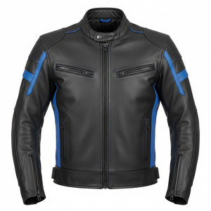 Chaqueta de Motocicleta de Cuero Genuino de Primera Calidad, Unisex, Talla Grande, Ajuste Cómodo con Características de Seguridad, Perfecta para Viajar - Product Image 1