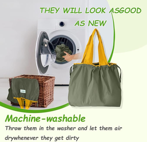 Bolsa <span class=keywords><strong>de</strong></span> <span class=keywords><strong>Compras</strong></span> <span class=keywords><strong>de</strong></span> Nailon Reutilizable, Plegable, Portátil, Grande, Lavable, con Cordón y Asa - Product Image 5