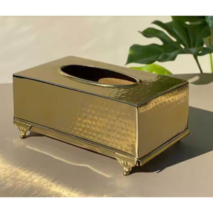 Boîte à mouchoirs en métal doré martelé à la main de qualité supérieure pour Table à manger Table de bureau porte-serviettes à prix compétitif - Product Image 2