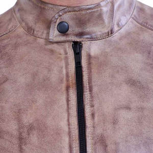 Nouvelle arrivée au Pakistan Fabricant Hommes Biker Dernière conception Écologique Veste en cuir à bas prix Stand Front DDP Shipping - Product Image 6