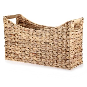 Porta revistas de jacinto de agua con borde tejido, caja de almacenamiento ecológica, decoración natural para el hogar, venta al por mayor desde Vietnam - Product Image 1