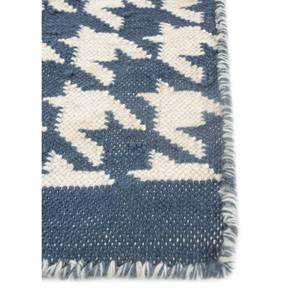Alfombra de Lana Grande Alhambra Azul Kilim, Rectangular 9x12, Diseño Patchwork para el Hogar y Pasillo, Alfombras de Yute - ADWL-7049 (CS-01) - Product Image 4