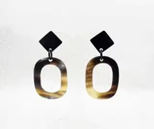 Pendiente de cuerno natural de alta calidad para mujer, pendiente, joyería de cuerno de media luna artesanal - Product Image 3