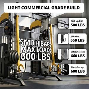 Appareil de fitness tout-en-un Smith Machine, entraîneur fonctionnel et rack à squats pour la musculation à domicile - Product Image 3