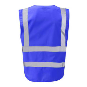 Gilet de sécurité haute visibilité pour la construction, logo personnalisable, fermeture éclair avant, gilet de sécurité respirant en coton avec éléments réfléchissants - Product Image 6