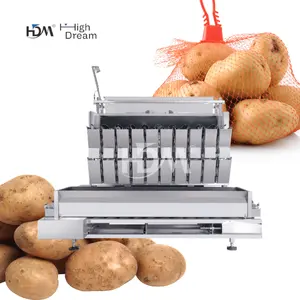 10 Hopper Cebolla Patata Combinación automática Multihead Weigher Net Packaging Machine