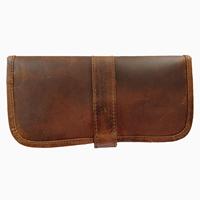Dompet wanita kulit asli, dompet Organizer RFID buatan tangan dengan slot kartu, tempat ponsel, tali serut, gaya kasual