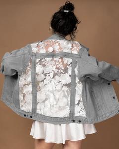 Boutique Wholesale 2024 Autumn New Studded Diamond Patchwork Lace Sweet Denim Loose Fitting <b>Women's</b> Jackets - Product Image 2