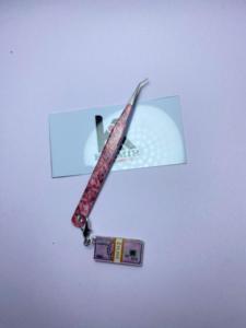 Professional Stainless Steel 45 Degree Eyelash Tweezers High Precision with Colorful Printed Handle Salon Quality - Product Image 6