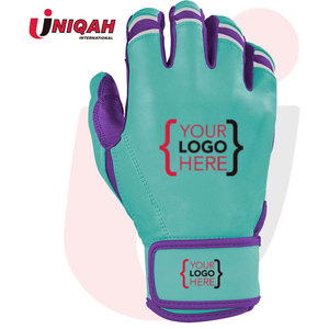 Guantes de bateo de béisbol profesionales en cuero con cierre atado Mano de dedo completo - Product Image 4