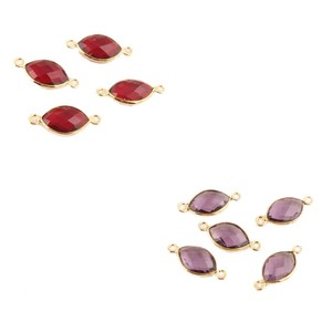 Hecho a mano Arco Iris piedra lunar forma de pera facetado piedra preciosa conector chapado en oro bisel plata esterlina doble fianza conector joyería - Product Image 2