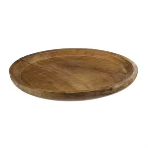 Plat à manger en bois classique Assiettes à repas en bois artisanales Assiettes en bois faites à la main de qualité supérieure par glowin fashion - Product Image 4