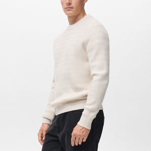 Pulls pour hommes OEM & ODM, jacquard texturé, col rond, pull en maille, manches longues, confortable, hip hop, pulls pour hommes - Product Image 4