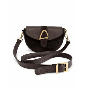 Bolso cruzado estructurado en ante genuino y cuero Dollaro - Hecho en Italia - Art. 26142 - Product Image 1