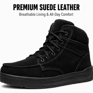 Zapatos <span class=keywords><strong>de</strong></span> Seguridad con Puntera <span class=keywords><strong>de</strong></span> Acero <span class=keywords><strong>para</strong></span> <span class=keywords><strong>Hombre</strong></span>, <span class=keywords><strong>de</strong></span> Gamuza Negra, Resistentes a Pinchazos, Impermeables, con Suela <span class=keywords><strong>de</strong></span> Goma Antideslizante y Transpirable - Product Image 3
