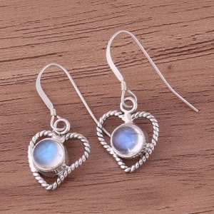 Boucles d'oreilles pendantes en argent sterling plaqué or vintage, pierre de lune renouvelée incroyable, 6x10 mm, certifiées IGI, cadeau de fiançailles, de mariage, de fête - Product Image 4