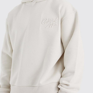 Nuevos conjuntos de pantalones ajustados con capucha de gran tamaño de alta calidad superior/último diseño de chándal transpirable con logotipo impreso en relieve para hombres - Product Image 3