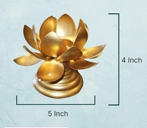 Lotus Design Tealight Portavelas Mesa decorativa Portavelas Diwali Tealight Portavelas Regalo de inauguración de la casa - Product Image 2