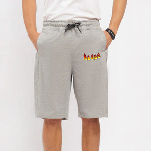 2025 recién llegado, pantalones cortos ligeros de verano de longitud larga para hombres, pantalones cortos con cordón de contraste de bloque de Color de lana de algodón 100% - Product Image 1