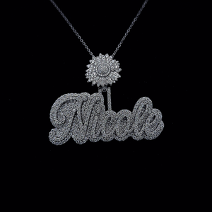 Colgante de Hip Hop de Plata de Ley 925 personalizado con VVS Moissanite Diamond Ice Letter Name GIA Certified Colgantes personalizados - Product Image 3