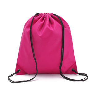 Pink Polyester <b>Drawstring</b> <b>Backpack</b> Plain Dyed Portable Bag for Storage and Gift Packaging and Gift Packaging - Product Image 1