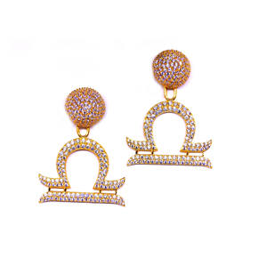 Ropa de fiesta, joyería chapada en oro de Plata de Ley 925, Topacio blanco, piedras preciosas, conjunto de pendientes colgantes para mujer - Product Image 4