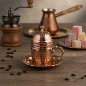 High Quality Copper <b>Cup</b> <b>Set</b> Handmade Traditional Vintage Eco-Friendly Metal Cylinder Drinkware for Tea Milk Daily Home Use - Product Image 4