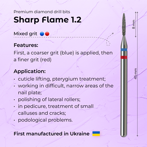 ดอกสว่านเจียรเล็บเพชรระดับมืออาชีพ ขนาด 1.2 มม. สีน้ำเงิน+แดง สำหรับทำเล็บ ขัดหนังกำพร้า อุปกรณ์เสริมความงามสำหรับร้านเสริมสวย ผู้ผลิต OEM - Product Image 3