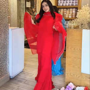 Venta al por mayor HENIXA CREATION elegante diseñador bordado Slim Fit Sharara traje para mujeres indio pakistaní fiesta desgaste lavable - Product Image 1