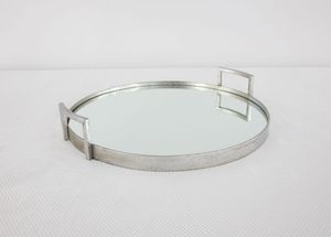 Bandeja de metal y cristal de espejo hecha a mano de la mejor calidad con un diseño atractivo perfecto para cenas lujosas y decoración - Product Image 6