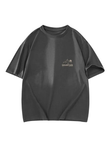 100% coton blanc solide hommes T-Shirt décontracté col rond manches courtes grande taille Collection d'été 260 grammes tissu vêtements en vrac - Product Image 3