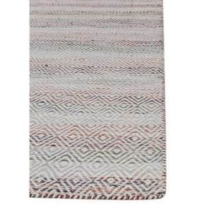 พรมทอแบบเรียบลายเรขาคณิต Abrash ADWV-13047 ทำจากขนสัตว์และวิสโคส สีเทาและสีดำ สำหรับห้องโถง ห้องนั่งเล่น ห้องทำงาน หรือห้องพักของวัยรุ่น - Product Image 4