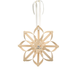 ไม้ไผ่สานด้วยมือเกล็ดหิมะเครื่องประดับแบบแขวนงานหัตถกรรมไม้ไผ่ดาวสำหรับตกแต่งคริสต์มาส - Product Image 1