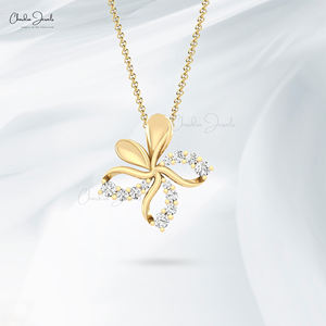 จี้เพชรสีขาวซ่อนเร้นมาใหม่0.41 CT จี้เพชรสีขาวธรรมชาติแบบมินิมอลลิสต์สำหรับเพื่อนเจ้าสาวขายส่งเครื่องประดับชั้นดี - Product Image 1