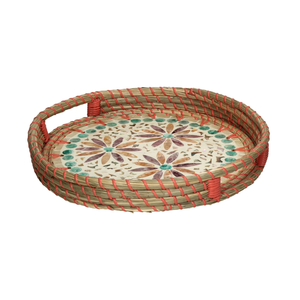 Artículo superventas, Bandejas para servir postres de algas marinas con incrustaciones de nácar redondas naturales para restaurante de cocina de fiesta de Vietnam - Product Image 1