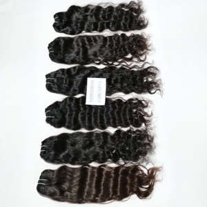 Aucun traitement chimique Cuticule Aligné Naturel Ondulé Pas Cher Vierge faisceaux Indian Temple Extensions de Cheveux Humains - Product Image 3