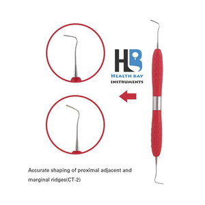 Dental Composite Resin Filling Instruments, Titanium Plated Head Filling Thick Handle Restoration Set Dental <b>Tools</b> Set - Product Image 5