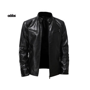 Nouveau Style hommes moto veste en cuir grande taille imperméable coupe-vent en cuir véritable lavé mouton réversible écologique - Product Image 2