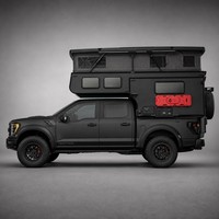 Nouveau camping-car coulissant noir mat 2026 pour pick-up, avec support de réservoir de carburant, pour Ford F-150 Raptor