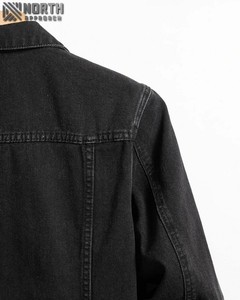 Veste en jean personnalisée de haute qualité en coton délavé double couleur décontractée pour hommes avec logo avant respirant à séchage rapide - Product Image 3