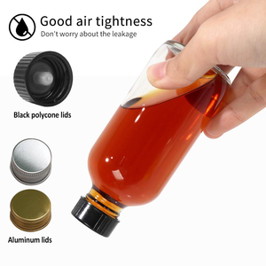 120ml 250ml 500ml <span class=keywords><strong>1000ml</strong></span> 4oz 8oz 16oz rõ ràng hổ phách nước giải khát nước trái cây Kombucha chai thủy tinh Boston chai tròn với vít có nắp đậy - Product Image 3