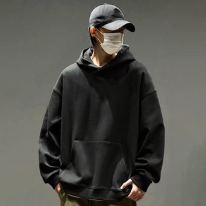 Sweat à capuche thermique pour hommes de haute qualité personnalisable 500 Gsm 100% coton pull surdimensionné décontracté noir imprimé sweats à capuche pour hommes - Product Image 2